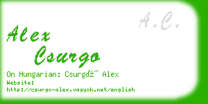 alex csurgo business card